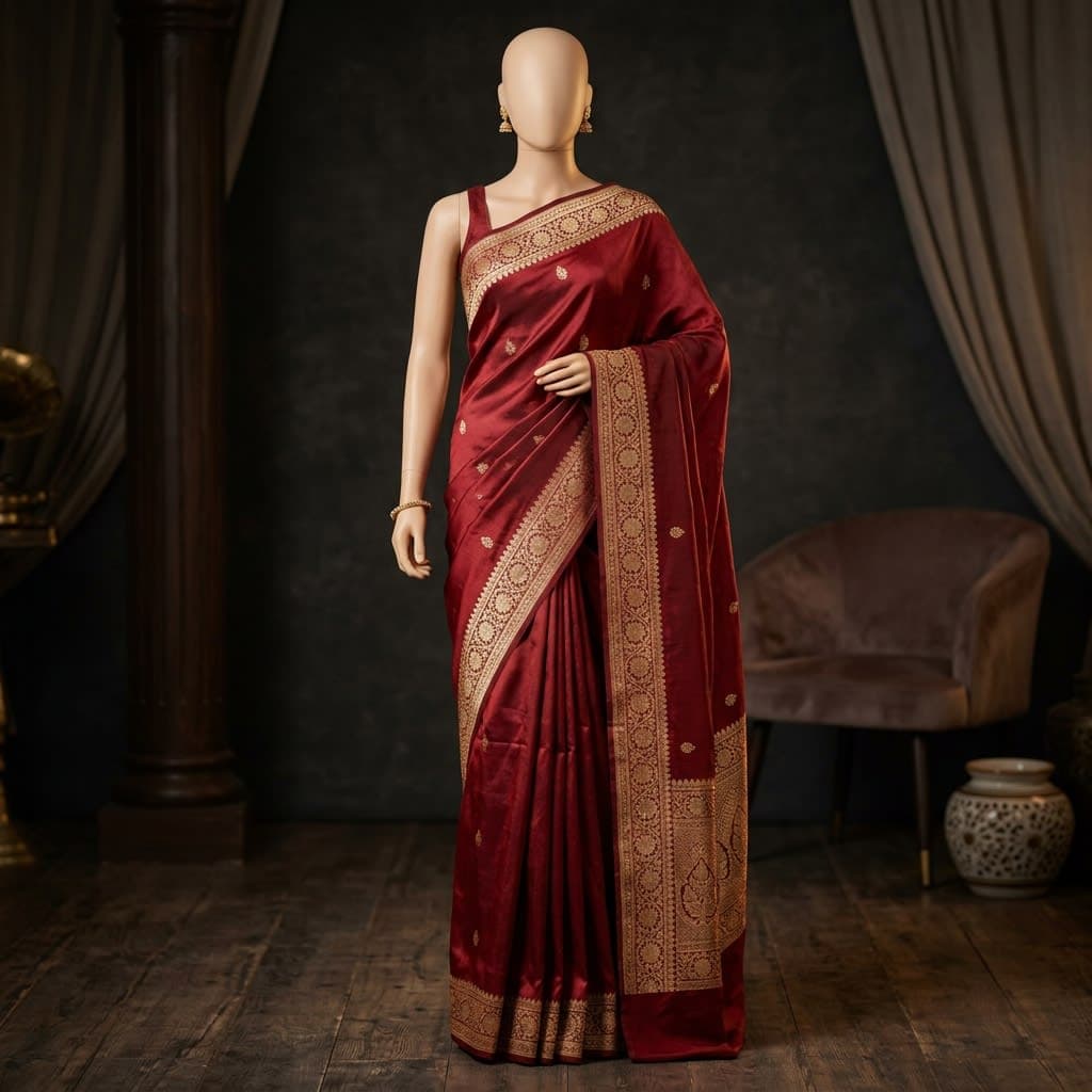Premium sarees under Rs. 1,499 with gold zari work