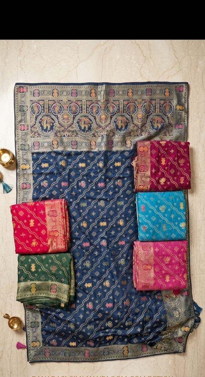 Banarasi Heritage saree on mannequin