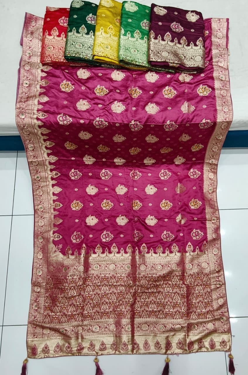 Gulaabo Rani-Pink Meenakari Banarasi Saree