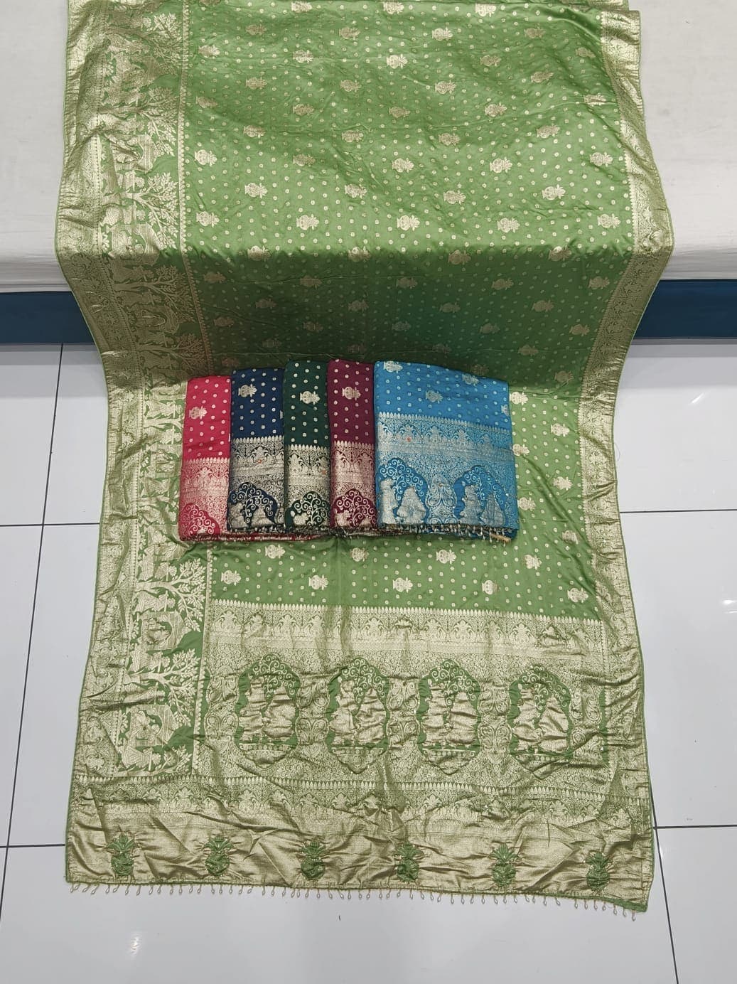 Bahaar Pista-Green Baluchari-Motif Saree
