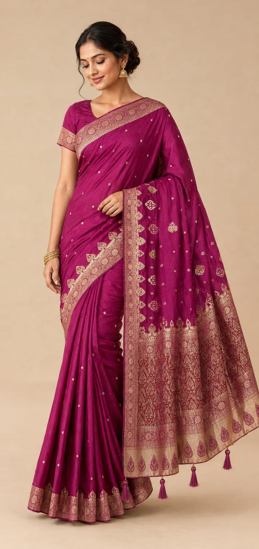 Gulaabo Rani-Pink Meenakari Banarasi Saree