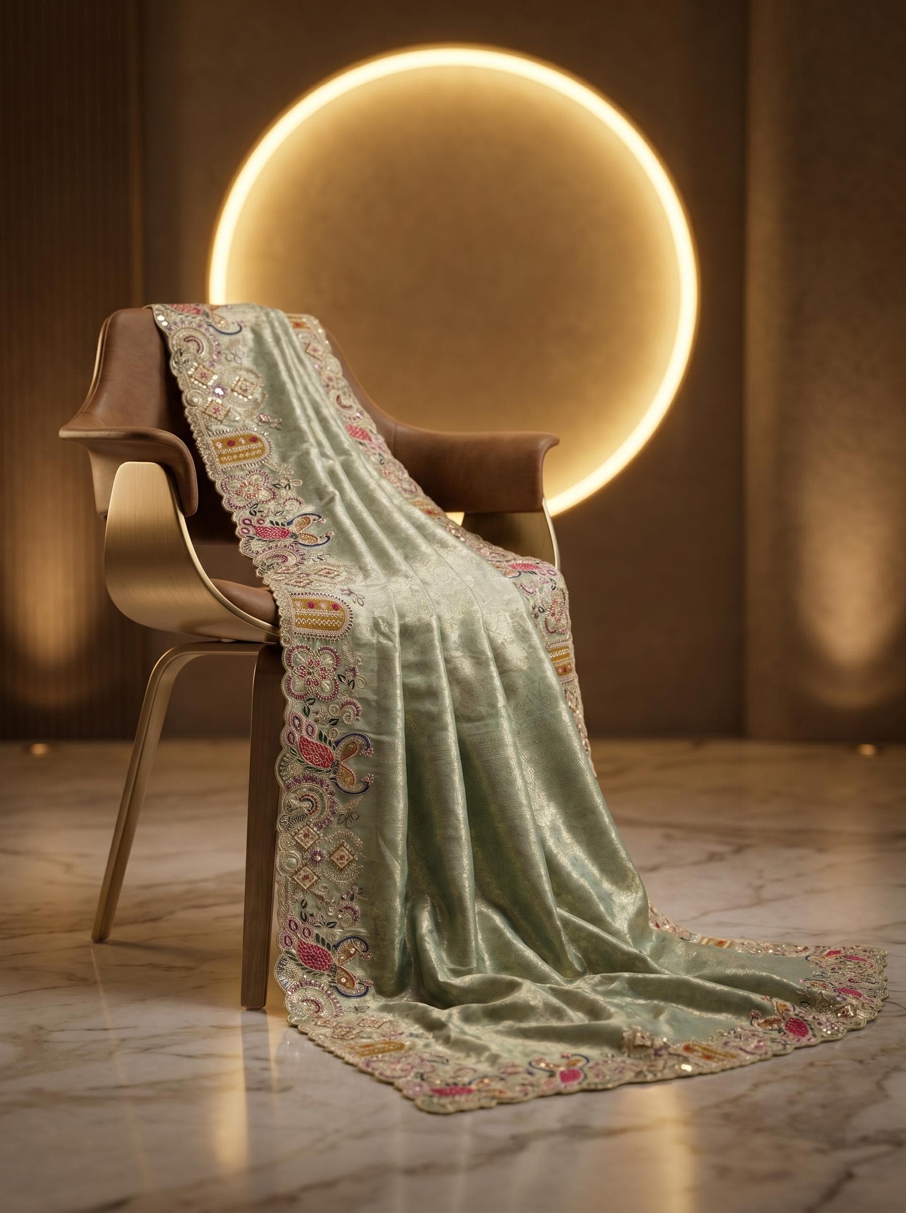 Sheen-Mist Organza Tissue Silk Saree